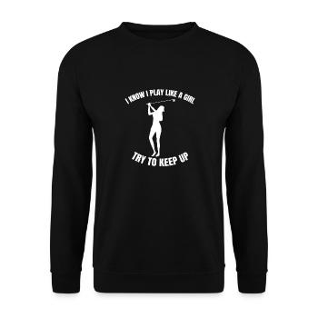 Golfer Golfer Saying Golf Ball Golf Clubs - Unisex Sweatshirt - black - Front - Alina (178cm) & Michal (187cm)