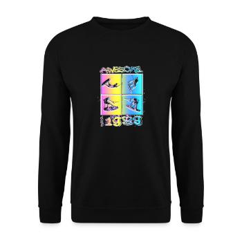 Awesome since 1989. Wakeboard Lifestyle - Unisex Sweatshirt - black - Front - Alina (178cm) & Michal (187cm)
