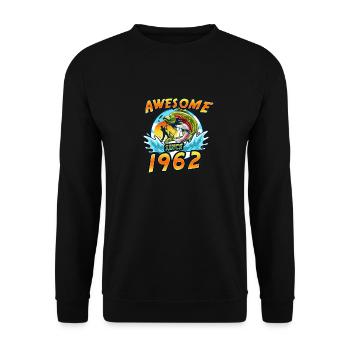 Awesome since 1962. Angel, angler's birthday - Unisex Sweatshirt - black - Front - Alina (178cm) & Michal (187cm)