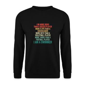 Lustig Schwimmen Pool Schwimmen Praxis Schwimmer - Unisex Pullover - Schwarz - Vorne - Alina (178cm) & Michal (187cm)