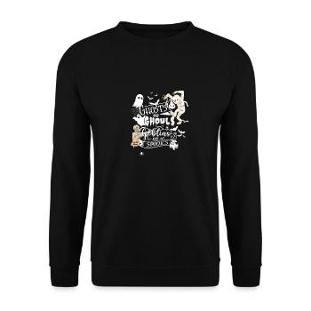 Ghosts Ghouls Goblins Spooks Halloween - Unisex Sweatshirt - black - Front - Alina (178cm) & Michal (187cm)