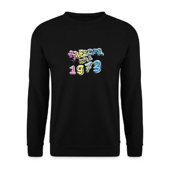 Génial depuis 1973 Graffiti Motif - Sweat-shirt Unisexe - noir - Devant - Alina (178cm) & Michal (187cm)