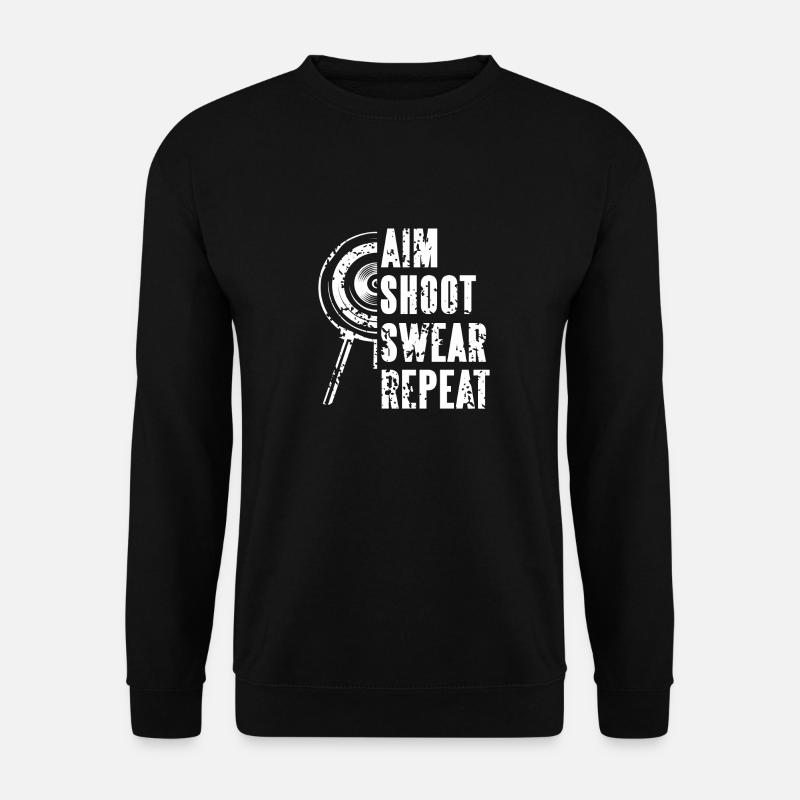 Aim Shoot Swear Repeat Cool Vintage ARCHERY - Unisex Pullover - Schwarz