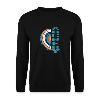 ARCHERY Retro Vintage Cool Archery Designs T-Shirt - Unisex Sweatshirt - black - Front - Alina (178cm) & Michal (187cm)