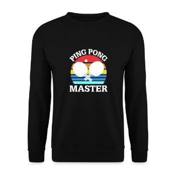 Retro PING PONG Master Cool Table Tennis Designs - Unisex Sweatshirt - black - Front - Alina (178cm) & Michal (187cm)