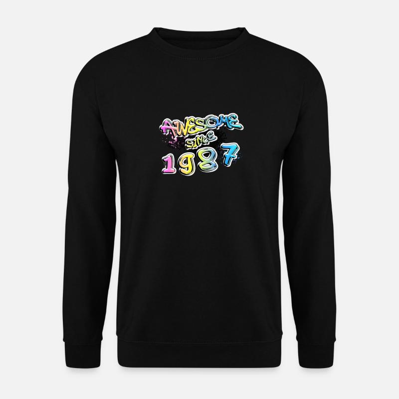 Awesome since 1987 Graffiti Motif - Unisex Sweatshirt - black