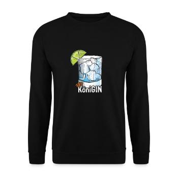 KöniGIN - Geschenk für Gin Liebhaberin Verkostunge - Unisex Pullover - Schwarz - Vorne - Alina (178cm) & Michal (187cm)