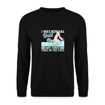 Schimmer Schwimmen J’étais normal jusqu’à mon premier - Sweat-shirt Unisexe - noir - Devant - Alina (178cm) & Michal (187cm)