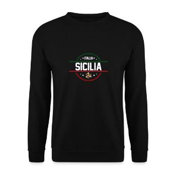 Sizilien flagge Sizilien Palermo Italien - Unisex Pullover - Schwarz - Vorne - Alina (178cm) & Michal (187cm)