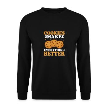 Cookies Make Everything Better Cookie Pastry Baki - Unisex Sweatshirt - black - Front - Alina (178cm) & Michal (187cm)