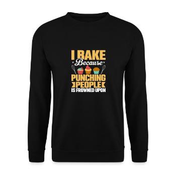I Bake Because Punching People Is Frowned Upon Cak - Unisex Sweatshirt - black - Front - Alina (178cm) & Michal (187cm)