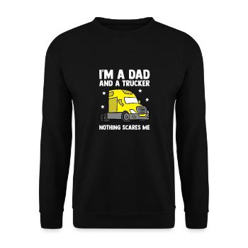 Truck LKW Fahrer Trucker - Unisex Pullover - Schwarz - Vorne - Alina (178cm) & Michal (187cm)