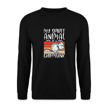 Streifenhörnchen Chipmunk Nagetier Geschenk - Unisex Pullover - Schwarz - Vorne - Alina (178cm) & Michal (187cm)