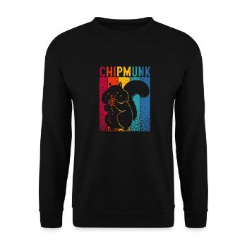 Streifenhörnchen Chipmunk Nagetier Geschenk - Unisex Pullover - Schwarz - Vorne - Alina (178cm) & Michal (187cm)