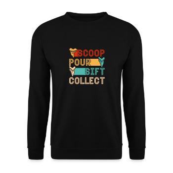 Megalodon Shark Tooth Fossil Collector Gift - Unisex Sweatshirt - black - Front - Alina (178cm) & Michal (187cm)