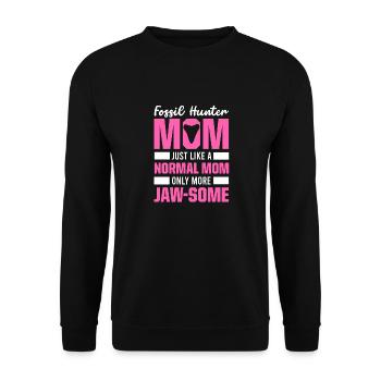 Megalodon Shark Tooth Fossil Collector Gift - Unisex Sweatshirt - black - Front - Alina (178cm) & Michal (187cm)