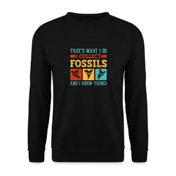 Megalodon Shark Tooth Fossil Collector Gift - Unisex Sweatshirt - black - Front - Alina (178cm) & Michal (187cm)