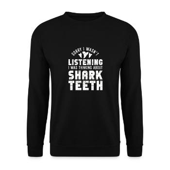Megalodon Shark Tooth Fossil Collectible Gift - Unisex Sweatshirt - black - Front - Alina (178cm) & Michal (187cm)