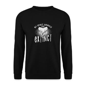 Megalodon Shark Tooth Fossil Collector Gift - Unisex Sweatshirt - black - Front - Alina (178cm) & Michal (187cm)