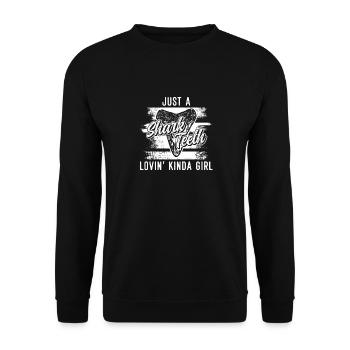 Megalodon Shark Tooth Fossil Collector Gift - Unisex Sweatshirt - black - Front - Alina (178cm) & Michal (187cm)