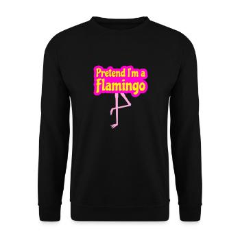 Faites semblant d’être un costume de flamant rose - Sweat-shirt Unisexe - noir - Devant - Alina (178cm) & Michal (187cm)