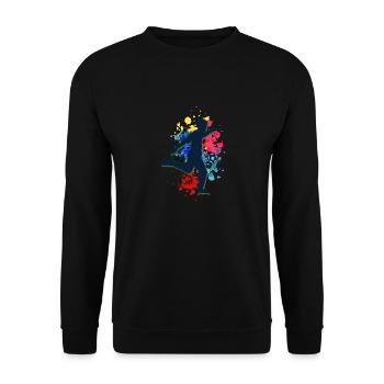 football footballeur attaquant garçons hommes coupe du monde - Sweat-shirt Unisexe - noir - Devant - Alina (178cm) & Michal (187cm)