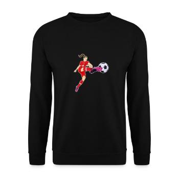 Équipe de Suisse de football I Football Suisse - Sweat-shirt Unisexe - noir - Devant - Alina (178cm) & Michal (187cm)