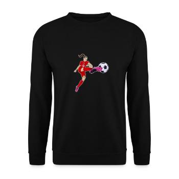 Tunisian National Soccer Team I Football Tunisia - Unisex Sweatshirt - black - Front - Alina (178cm) & Michal (187cm)