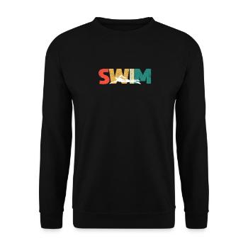 Swimming Distressed Look Swimming Funny Swim - Unisex Sweatshirt - black - Front - Alina (178cm) & Michal (187cm)
