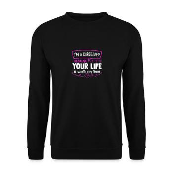 Soignant Infirmier soignant - Sweat-shirt Unisexe - noir - Devant - Alina (178cm) & Michal (187cm)