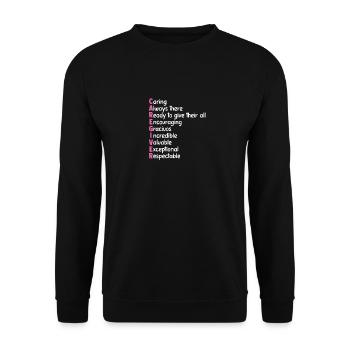 Geriatric Nurse Gift Carer - Unisex Sweatshirt - black - Front - Alina (178cm) & Michal (187cm)