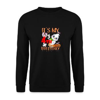 IT'S MY BIRTHDAY 4TH Halloween Ghosts Ghouls - Unisex Sweatshirt - black - Front - Alina (178cm) & Michal (187cm)