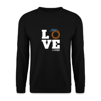 Corde à sauter d’amour - Sweat-shirt Unisexe - noir - Devant - Alina (178cm) & Michal (187cm)