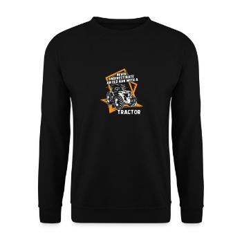 Never Underestimate An Old Man With Tractor Bauer - Unisex Sweatshirt - black - Front - Alina (178cm) & Michal (187cm)