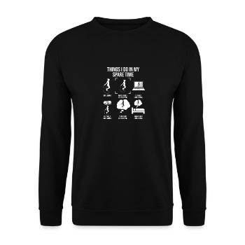 Things I Do In My Spare Time, skipping rope - Unisex Sweatshirt - black - Front - Alina (178cm) & Michal (187cm)