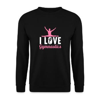 Akrobat Turner Gymnastik Turnen Tumbling - Unisex Pullover - Schwarz - Vorne - Alina (178cm) & Michal (187cm)