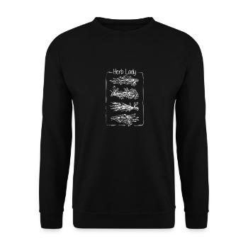 Herb Lady, Lustige homöopathische Heilpflanze - Unisex Pullover - Schwarz - Vorne - Alina (178cm) & Michal (187cm)