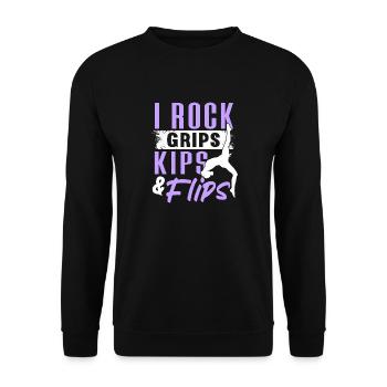 Akrobat Turner Gymnastik Turnen Tumbling - Unisex Pullover - Schwarz - Vorne - Alina (178cm) & Michal (187cm)
