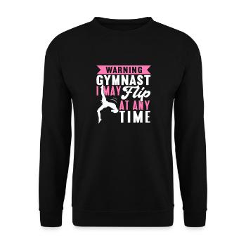 Akrobat Turner Gymnastik Turnen Tumbling - Unisex Pullover - Schwarz - Vorne - Alina (178cm) & Michal (187cm)