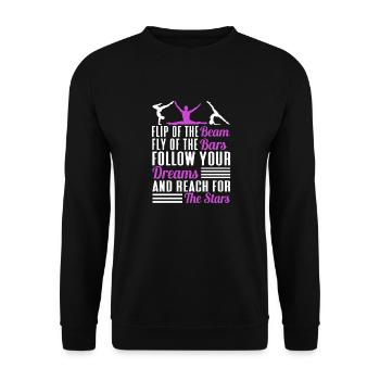 Akrobat Turner Gymnastik Turnen Tumbling - Unisex Pullover - Schwarz - Vorne - Alina (178cm) & Michal (187cm)