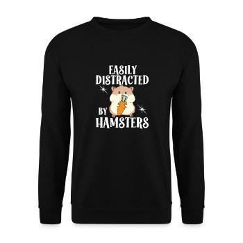 Hamster Geschenk Hamsterliebhaber - Unisex Pullover - Schwarz - Vorne - Alina (178cm) & Michal (187cm)