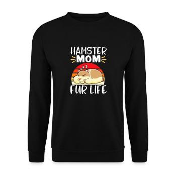 Hamster Geschenk Hamsterliebhaber - Unisex Pullover - Schwarz - Vorne - Alina (178cm) & Michal (187cm)