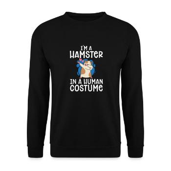 Hamster Geschenk Hamsterliebhaber - Unisex Pullover - Schwarz - Vorne - Alina (178cm) & Michal (187cm)