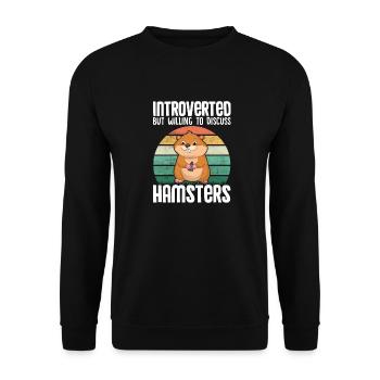 Hamster Geschenk Hamsterliebhaber - Unisex Pullover - Schwarz - Vorne - Alina (178cm) & Michal (187cm)