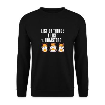 Hamster Geschenk Hamsterliebhaber - Unisex Pullover - Schwarz - Vorne - Alina (178cm) & Michal (187cm)