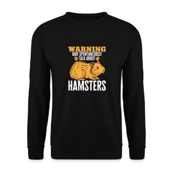 Hamster Geschenk Hamsterliebhaber - Unisex Pullover - Schwarz - Vorne - Alina (178cm) & Michal (187cm)