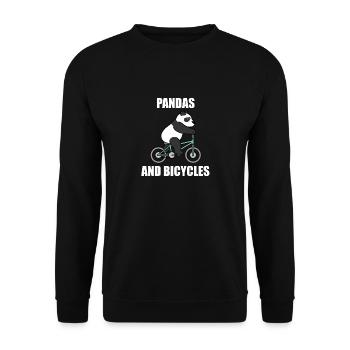 Pandas and Bicycles Cycling Sports Panda Bear - Unisex Sweatshirt - black - Front - Alina (178cm) & Michal (187cm)