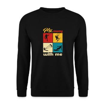 Envolez-vous avec moi. Style de vie Design vintage - Sweat-shirt Unisexe - noir - Devant - Alina (178cm) & Michal (187cm)