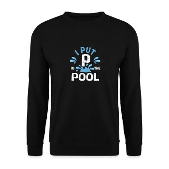 Lustiger Strand Schwimmen Wassersport Schwimmen - Unisex Pullover - Schwarz - Vorne - Alina (178cm) & Michal (187cm)