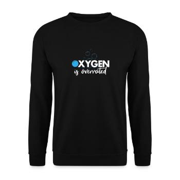 Sauerstoff wird überbewertet Lustig Schwimmen - Unisex Pullover - Schwarz - Vorne - Alina (178cm) & Michal (187cm)